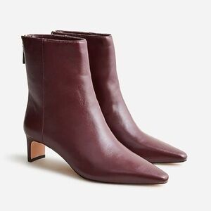NWT J. Crew leather kitten heel boot in port wine / size 6